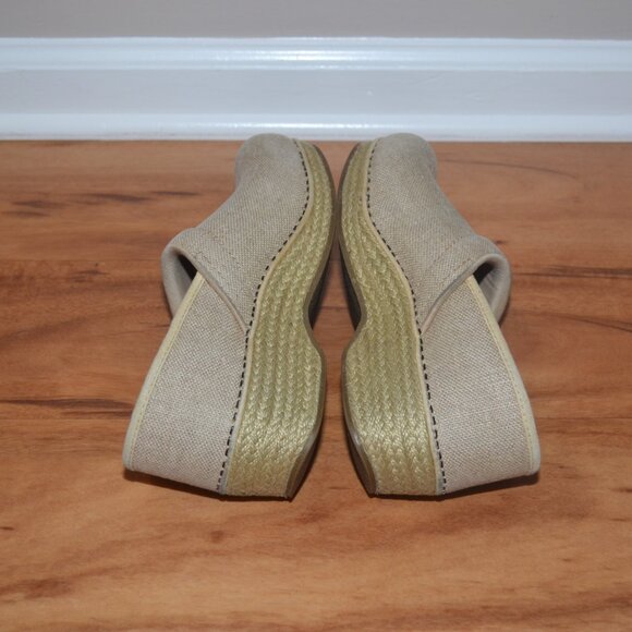 Dansko Vegan Jute Pro Linen Embroidered Clogs Size 39 Natural Burlap Sz 8.5-9 - Picture 5 of 9